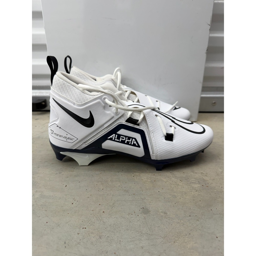 Nike Alpha Menace Pro 3 Football Cleats Mens US 11.5 White Navy Lace Up Athletic